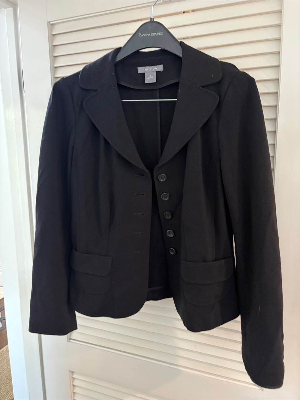 Ann Taylor Black Women's Tailored Blazer with Notched Collar